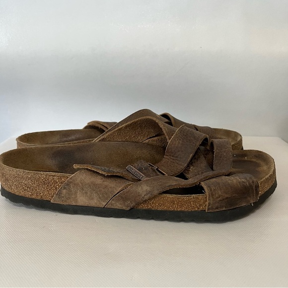 Birkenstock Lugano Brown Leather Sandals main image 3